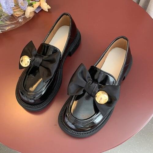 2021 Autumn Women Fashion New Bow Dress Mid Heels Shoes Designer Mary Janes Lolita Shoes Pumps Chunky Casual Shallow Sandals