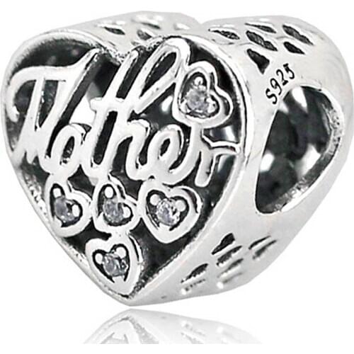 Original Mother & Son Bond With Crystal Beads Fit 925 Sterling Silver Bead Charm Women Bracelet Bangle Diy Jewelry