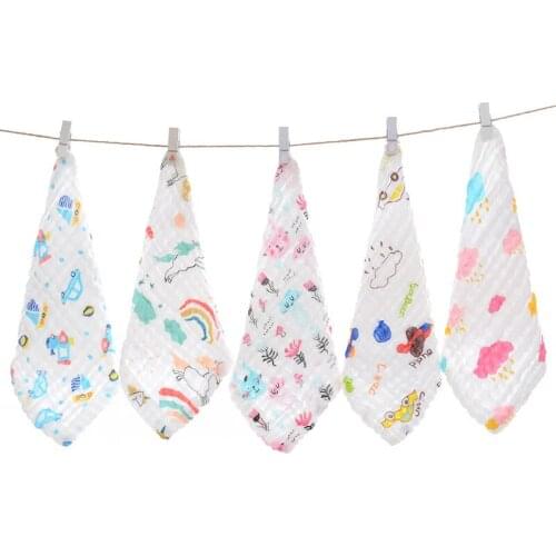1pc Six-layers Gauze Baby Towel Skin-friendly Baby Shower Towel Breathable Sweat-absorbent Infant Handkerchief Random Color