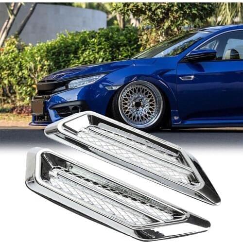2Pcs Car Vehicle Body Fender Side Air Flow Vent Fake Intake Grille Sticker Decor Car Interior Accessories Boutique Automobiles