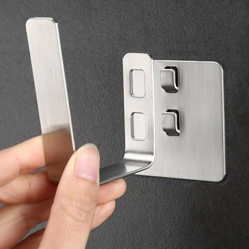 2Pcs Stainless Steel Pot Lid Chopping Board Holder Towel Kitchen Hanger Hook Pot Lid Holder Hanger Hook bathroom supplies