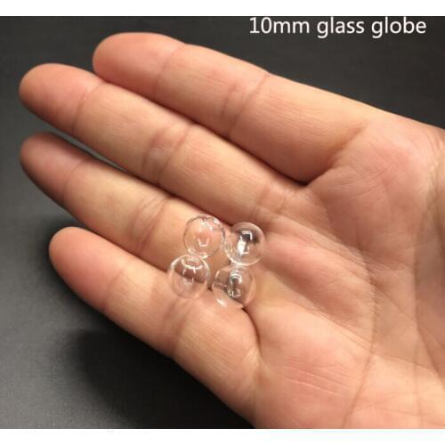 10mm clear mini empty round ball orb shape glass globe Glass vial pendant glass bottle bubble cover dome necklace DIY Gift 20pcs