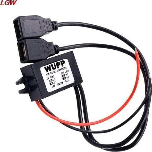 2020 hot sale 15w car boat motorcycle 2 usb charger DC 12v to 5v 3a power module adapter 41*21*18mm
