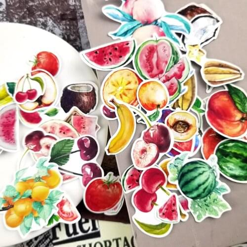 38pcs Kawaii Colorful small Fruit Stickers watermelon Peach decoration DIY /hand book Diary stationery Sticker Fruits