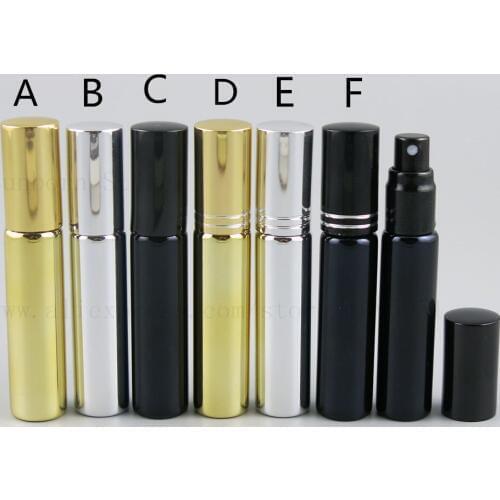 5pcs 10ml Empty Refillable Glass Sample Perfume Bottle Thin Glass Spray Bottle Tube Vials for Travel