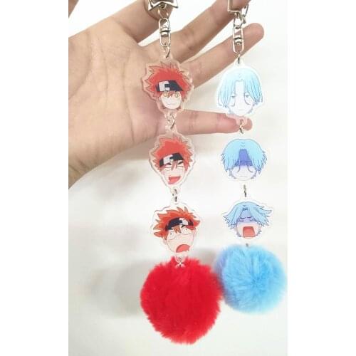 Anime SK8 The Infinity Reki Langa Model Doll Acrylic Keychain SK Skate Finger Skateboard PVC Keyring Pendant Toy