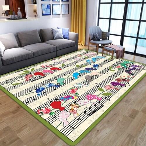 Music score Kids Game Carpet Soft Flannel 3D Print Carpets for home Living Room Bedroom Floor Mat girl Room play Area Rugs large