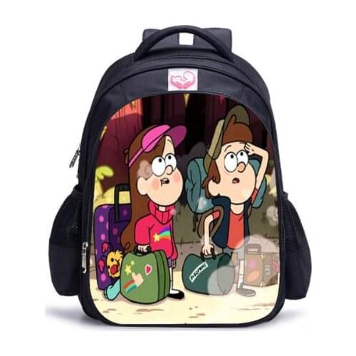 16 Inch Anime Gravity Falls Cartoon Backpack For Boys Girls Children School Bags Backpack Kids School Backpacks Gift Bag