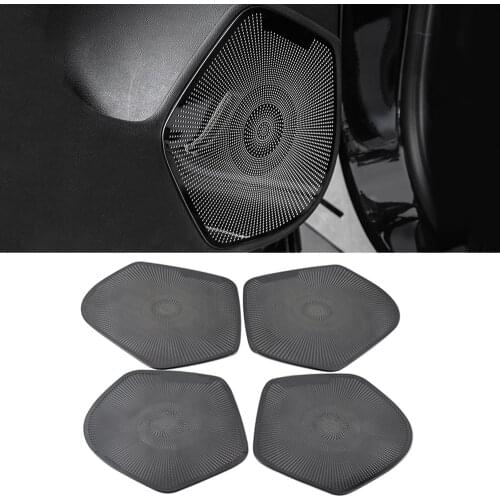 For Cadillac XT4 2018-2020 Stainless Car Door Panel Loudspeaker Pad Sound Speaker Cover Trim Frame Sticker Moulding Accessories