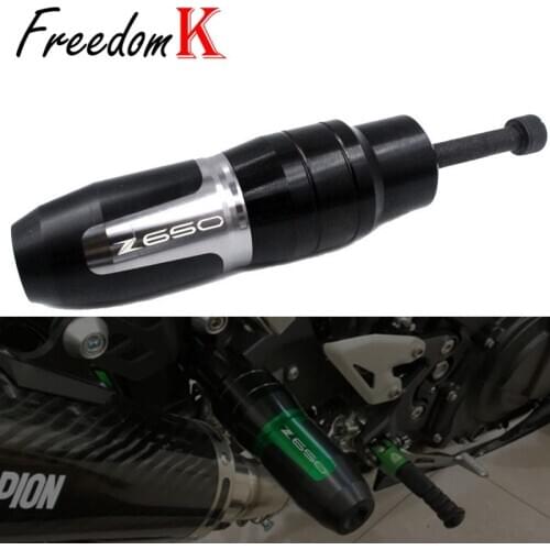 For KAWASAKI Z650 Z 650 2017 2018 2019 2020 Motorcycle CNC Aluminum Frame Crash Pads Exhaust Sliders Crash Protector With logo