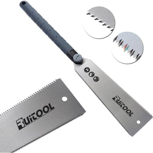 Double Edged Japanese Pull Saw 250mm SK5 Steel Flexible Blade 6-10/18 TPI Hand Saw for Woodworking Cutting Universal Tools