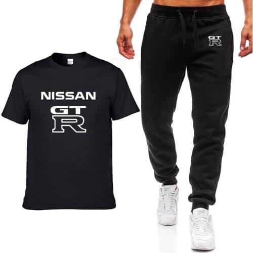 New Fashion Summer Men T Shirts GTR Car Logo Printed Hip hop Casual Cotton Short Sleeve high quality T-shirt pants Clothing H