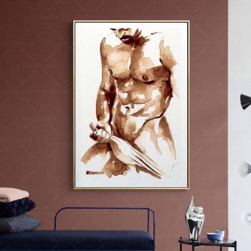 Coffee Made of Colorful Coffee Art Painting Big Coffee Art Gay Queer Picture Print Canvas Painting Wall Decorations Bed Room