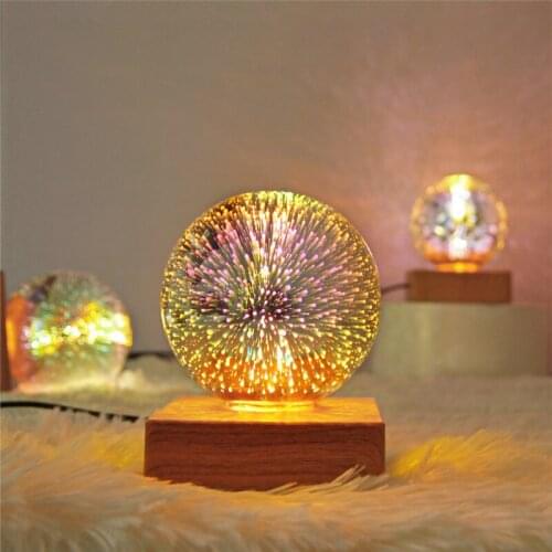 Creative New Strange 3D Three-dimensional Colorful Romantic Firework Light Led Starry Sky Love Art Atmosphere Night Light