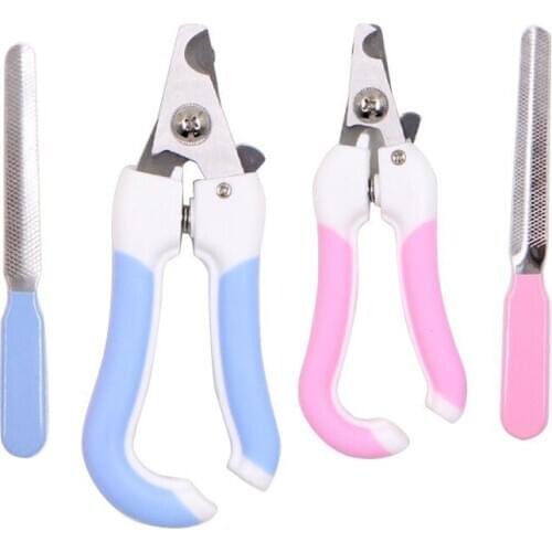 2Pcs/set Professional Pet Dog Cats Nail Clipper Cutter Stainless Steel Grooming Scissors Clippers for Animals Dog Nail File