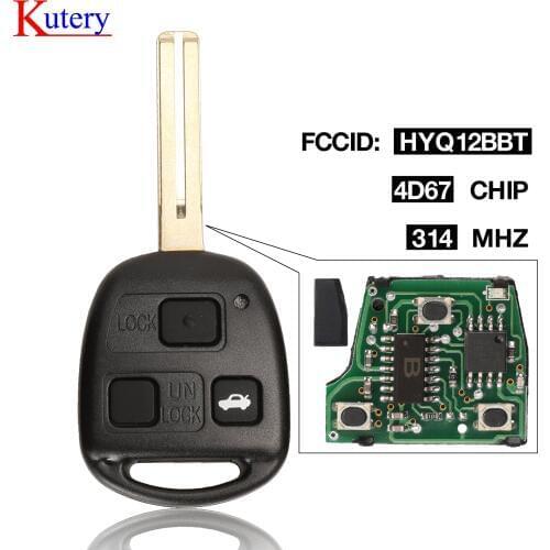 Kutery 314Mhz 3Buttons Remote key For Lexus RX330 2004-2006 RX350 2007-2009 LS430 ES330 SC430 Fit Toyota HYQ12BBT Chip 4D67