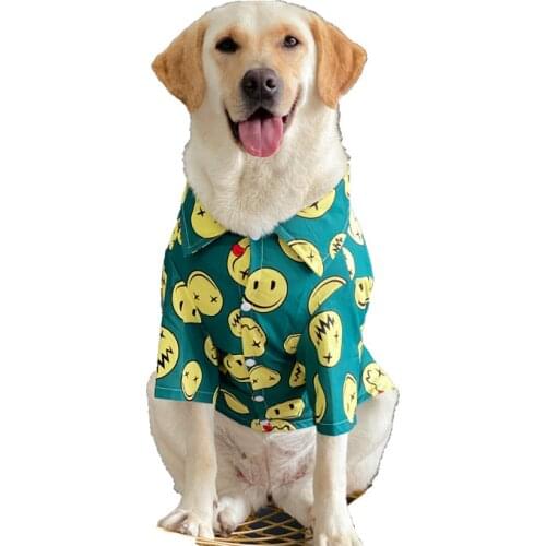 Summer Big Large Dog Clothes Shirt Cat Puppy Costumes Yorkshire Poodle Corgi Schnauzer Husky Samoyed Golden Retriever Clothing