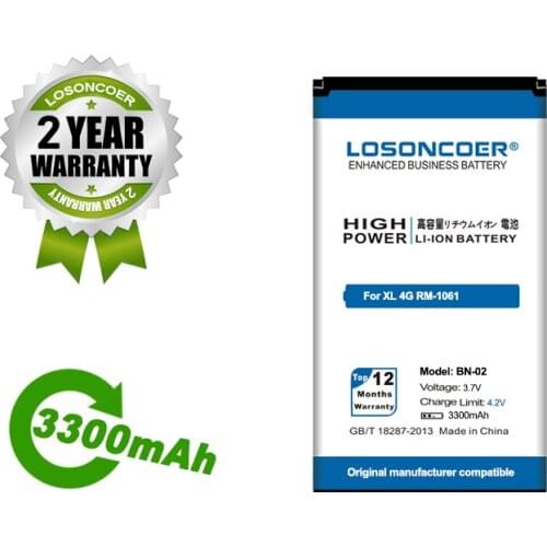 LOSONCOER Battery BN-02 3300mAh Battery For Nokia XL / XL 4G RM-1061 RM-1030 RM-1042 RM 1061