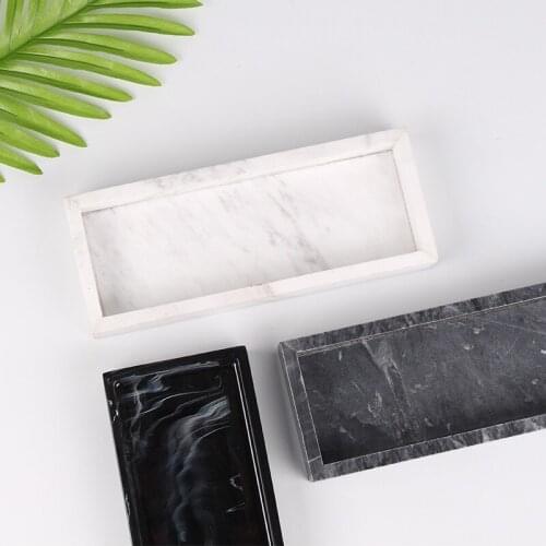 Marbled Towel Hand Sanitizer Bottle Storage Tray Resin Jewelry Display Plate Cosmetic Organizer Home Hotel Bathroom Serving Tray