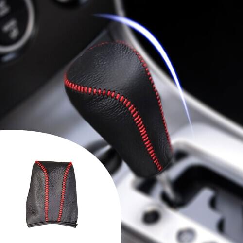 Muchkey Leather Gear Knob Stick Covers AT For Mazda8 2013 CX-7 2014 Mazda6 2012 -2015 2016 2017 2018 Non-slip Automatic Shifter