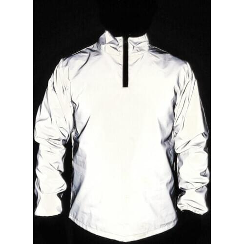 Zipper Reflective Jacket Men 2020 Brand Stand Collar Raglan Sleeve Mens Jackets and Coats Harajuku Hip Hop Night Run Windbreaker