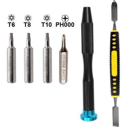5 in 1 Torx T6H T8H T10H Security Screwdriver Set Spudger Repair for Xbox 360 PS3 PS4 Controller PH000 Cross Screwdriver 1.5mm