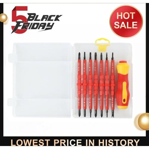 8PCS Multi-purpose Screwdriver Bit Set for Electrical Insulated Kit Household Repairing Maintenance Tools