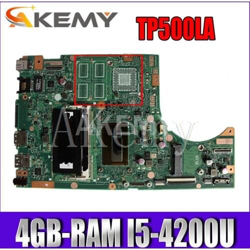 New Akemy TP500LN TP500LA GM Laptop motherboard For Asus TP500LA TP500LD TP500L original mainboard 4GB-RAM I5-4200U LVDS/EDP