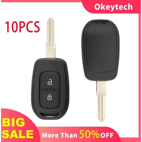 OkeyTech 10PCS/Lot Remote Car Key Shell for Renault Sandero Dacia Logan Lodgy Dokker Duster 2016 2 Buttons Replacement Fob Case