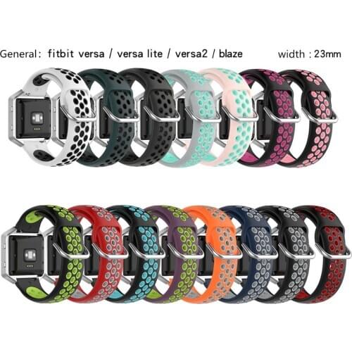 Bands for Fitbit Versa Versa Lite /versa 2 / Blaze Soft Replacement Sport Wristbands Accessories for Women Men Double color