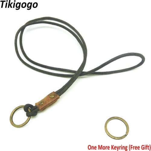 Tikigogo Genuine Leather Neck Lanyard Strap for mobile phone key keys work card holder camera etc neck straps lanyard keyring