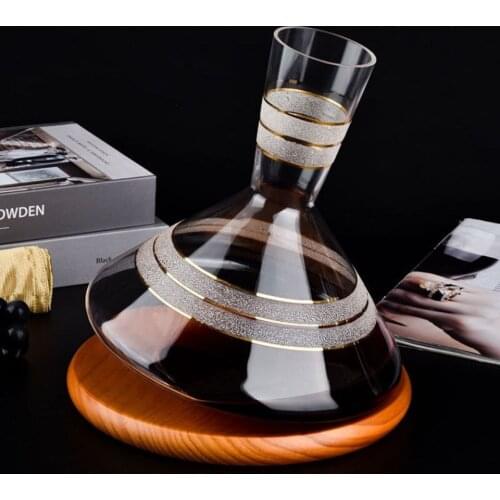 Rotary decanter wine set tumbler wine awaking device wine personality creativity with base wine decanter