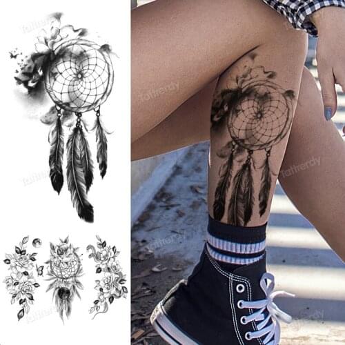 Fake tattoo leg sleeve armband sternum tattoo dreamcatcher mandala angel wings henna lace tattoo arabic indian sexy body art
