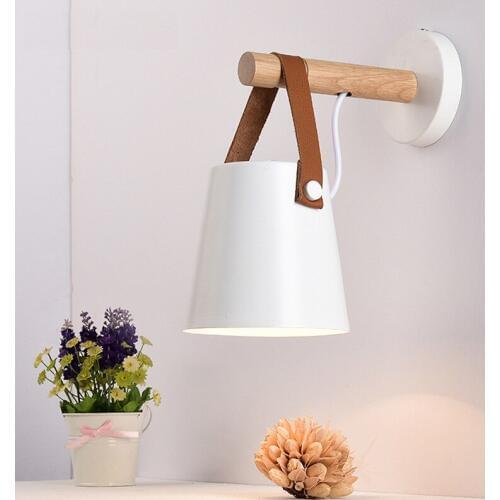 Nordic Modern Wall Lamps LED Wood Art Wall Decor Lights Minimalist Wall Lamp for Dining Bedroom Study Living Room Wall Sconce