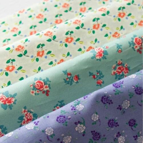 145x50cm 60s Printing Fresh Floral Sewing Poplin Cotton Fabric, Making Summer Dress DIY Clothing Handmade Clothes Cloth
