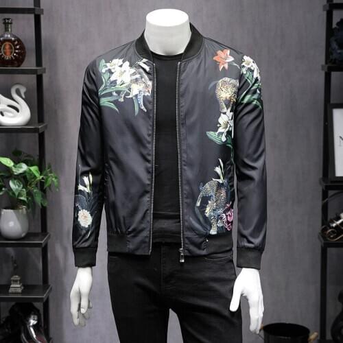 2020 New Autumn Japan Style Streetwear Flower Hip Hop Windbreaker 4XL Clothing Bomber Jacket Men Clothes