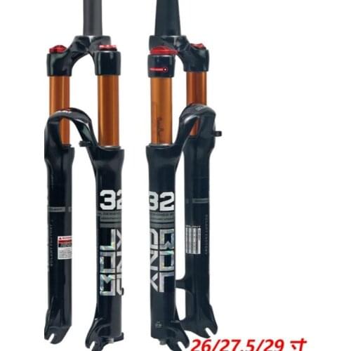 Magnesium MTB fork Air Suspension Bike Fork 26" 27.5" 29" Straight Tube Tapered Manual/Remote 28.6mm 9mm QR Black 100mm travel