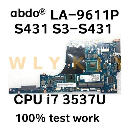 VIUS1 LA-9611P is suitable for Lenovo Thinkpad S431 S3-S431 notebook motherboard 04X2003 CPU i7 3537U HM77 DDR3 100% test wor
