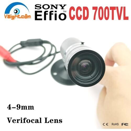 CCTV Security Mini Bullet Camera 4-9mm Waterproof Varifocal Zoom 1/3'' Sony Effio-E CCD 700TVL Mini Camera Surveillance