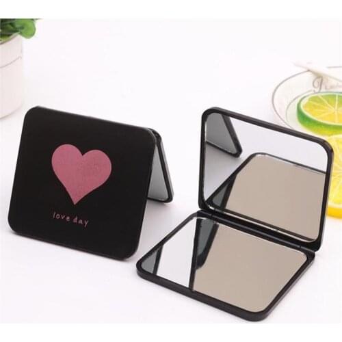 Makeup Mirrors Women Foldable Double-sided Mirror Lady Cosmetic Face Lip Mini Square Portable Compact Pocket Mirror For Gifts