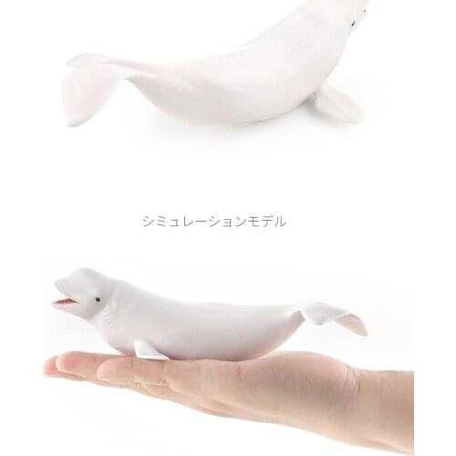 1pc 18cm Sea Ocean Animal White Whale Models Childrens Cognitive Early Education Props Simulational Toys Gifts Collections