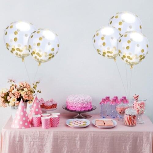 15PCS Confetti Balloons With Golden Paper Confetti Dots Confetti Has Been Put Into The Balloons For Party, Wedding 12 Inches