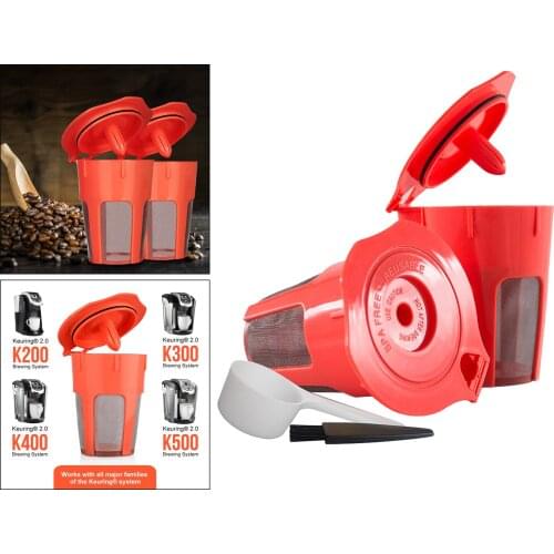2x Reusable Coffee K-Cups Reusable Coffee Filter for Keurig 2.0 K500 K400 K300 K200 K-Cup Pod Capsule