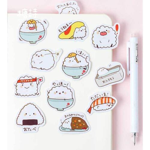 45 Pcs/pack Cute Rice Balls Decorative Sticker Set Diary Album Label Stickers DIY Stationery Stickers Gift Diary Deco Pack