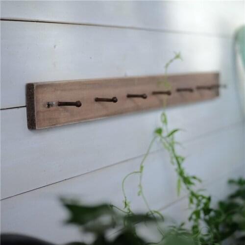 7 hooks simple design countryside solid wood vintage coat hook