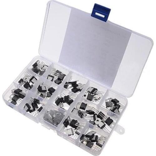 70pcs Transistor Assortment Kit L7805-LM317 Voltage Regulator 100pcs Insulated Caps With Storage Box