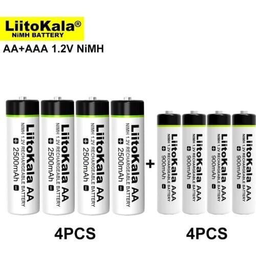 Liitokala 1.2V AA 2500mAh AAA 900mAh Ni-MH Rechargeable battery for Temperature gun remote control mouse toy batteries