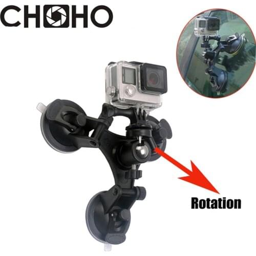 For Gopro Car Suction Cup Holder Triangle Low angle Cloud Terrace 90 degree for Go Pro 8 7 6 5 4 SJCAM Xiaomi Yi 4K Accessories