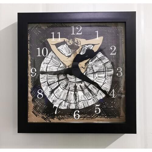 Ballerina Dance Modern Graphic Art Design Hexagon Table Wall Clock Ballet Dancer Rotating Plate Smart Clock Hands Novelty Watch