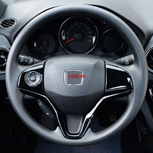 For Honda HRV HR-V VEZEL Car Styling Accessories ABS Chrome Car Steering wheel Button frame Panel Cover Trim